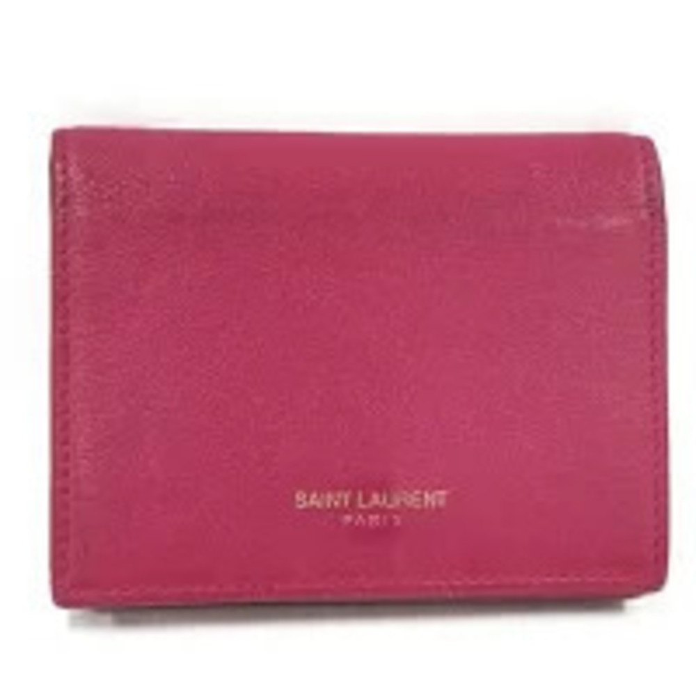 Saint Laurent Card Case Wallet accordion pink leather